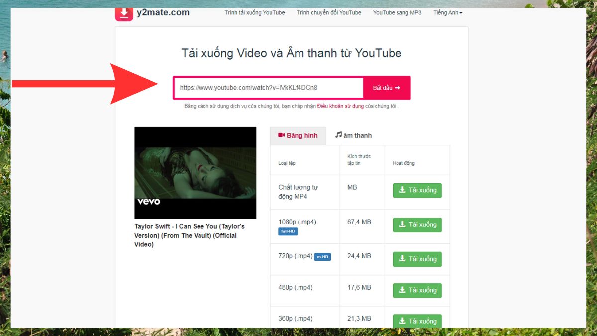Bước 2: Tiếp theo, bạn hãy truy cập vào Y2mate.com để chuyển đổi link YouTube thành file MP3 hoặc MP4.