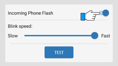 Gạt nút Incoming Phone Flash