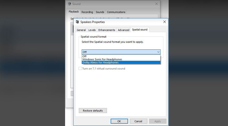 Bật Spatial Sound trong Windows 10