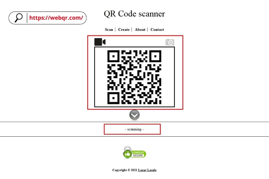 Sử dụng trang web WebQR.com để quét mã QR Sử dụng trang web WebQR.com để quét mã QR