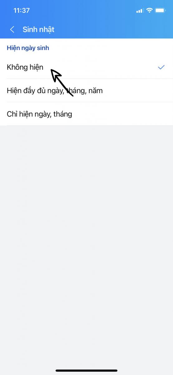 chọn không hiện