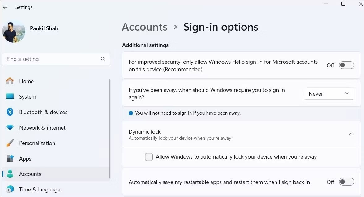 Tùy chọn đăng nhập trong ứng dụng Settings Windows 11 Tùy chọn đăng nhập trong ứng dụng Settings Windows 11