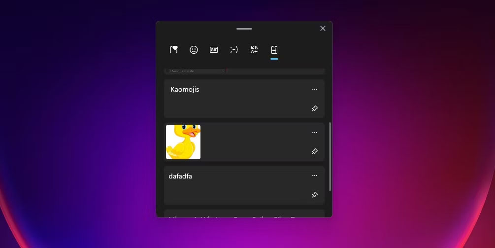 Lịch sử clipboard Windows 11 lưu giữ bản ghi của 25 mục cuối cùng đã cắt hoặc sao chép